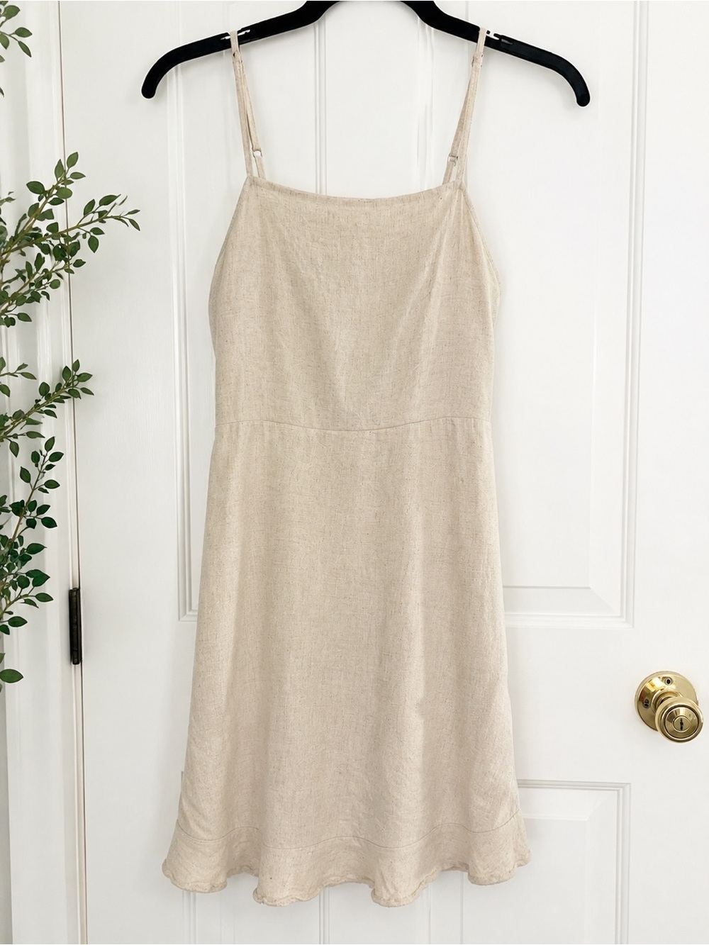 One Clothing Los Angeles Linen Blend Cami Dress | Size Small | Neutral